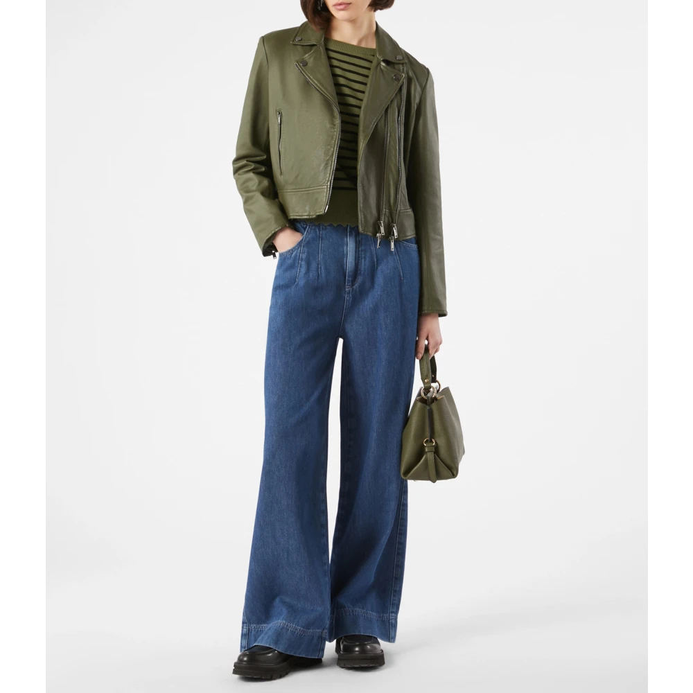 Pennyblack Biker Leren Jas Ultra Stijl Green Dames