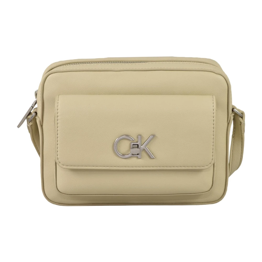 Calvin Klein Gerecyclede Polyester Schoudertas Beige Dames