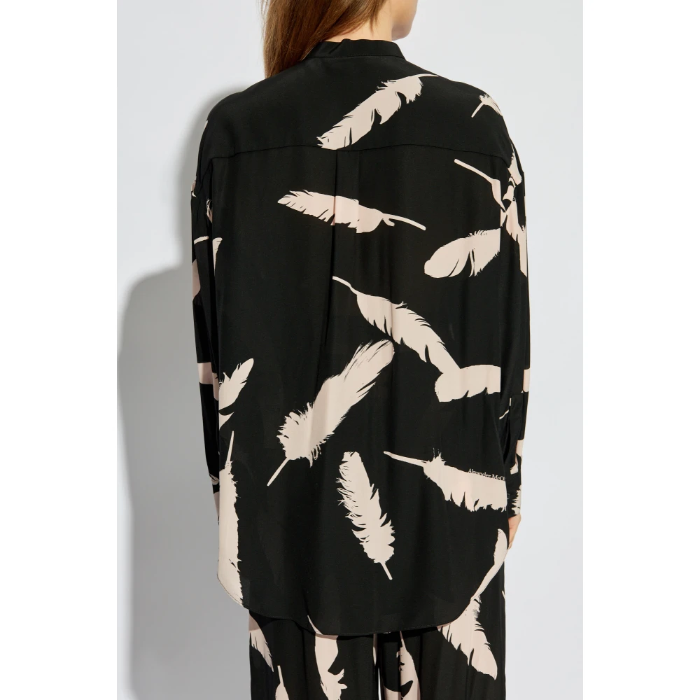 alexander mcqueen Zijden overhemd Black Dames