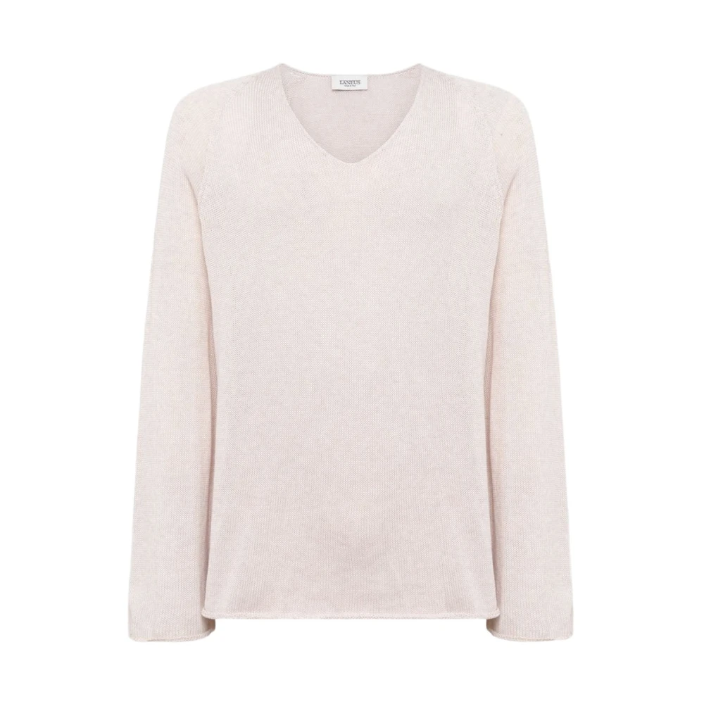 Laneus Men's Beige V-Neck Knitwear - V-Neck Knitwear - M - Knitwear
