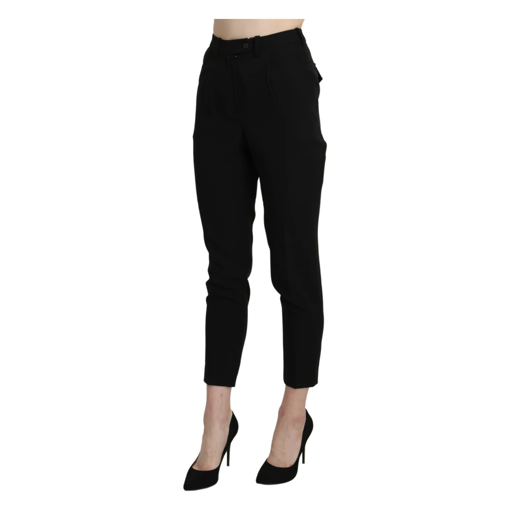 Bencivenga Elegante Skinny Cropped High-Waist Broek Black Dames