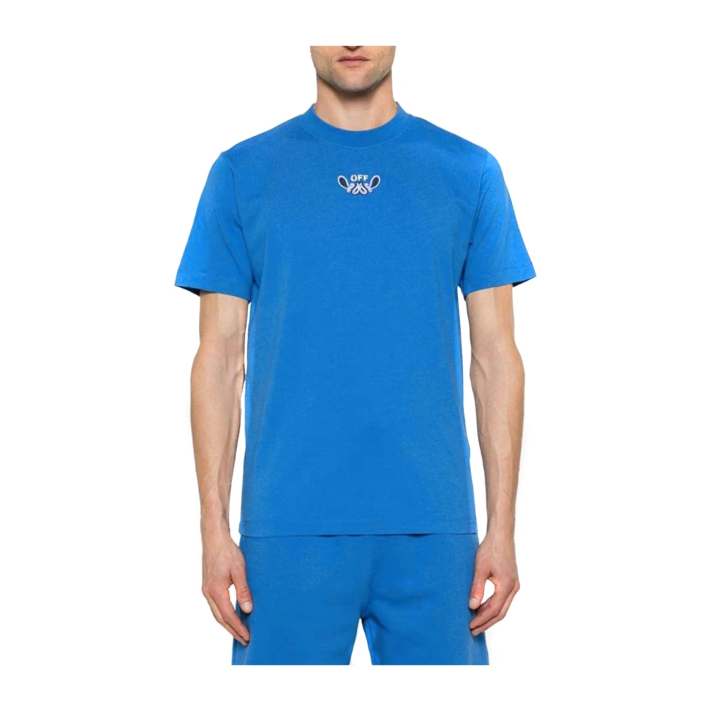 Off White Casual Katoenen T-shirt Blue Heren