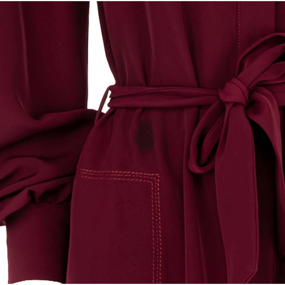Manila Grace Rode Jurk Chemisier Longuette Outlet Prijs Red Dames