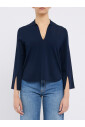 chemisier-bleu-marine-a-col-en-v