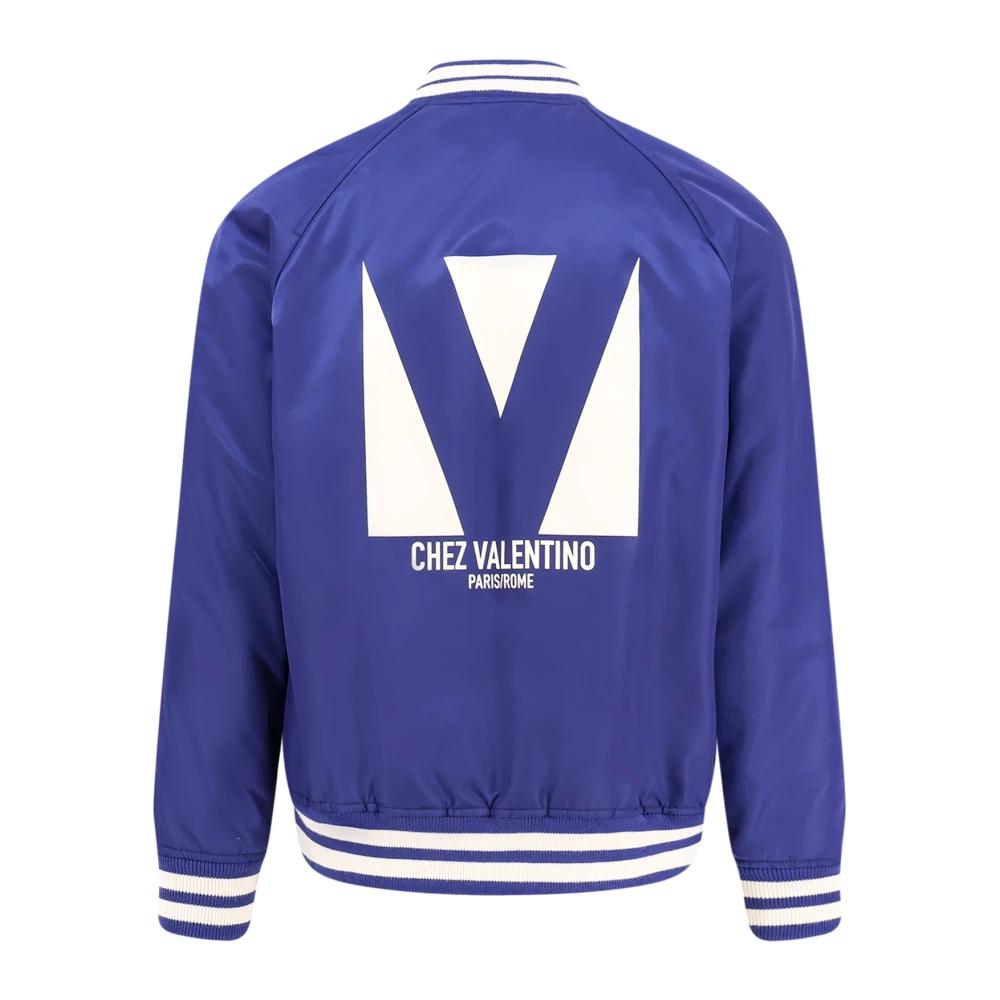 Valentino Nylon Ritsjas met Print Blue Heren