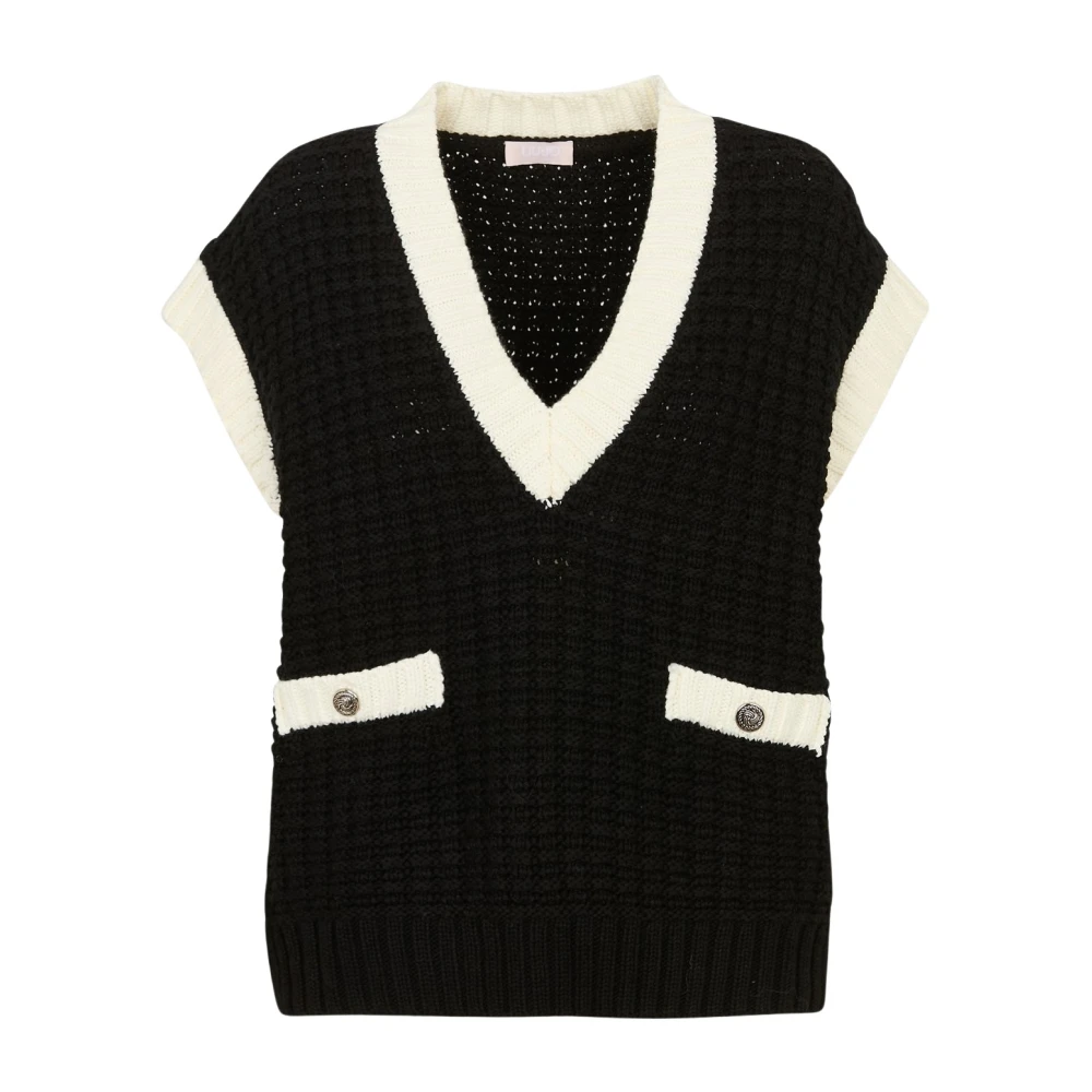 Liu Jo Svart Gilet I Stickat
