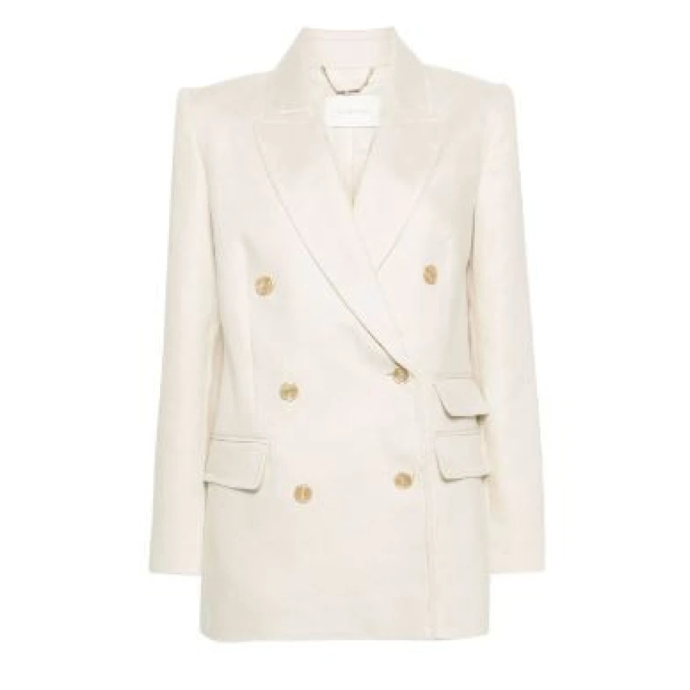 Zimmermann Getailleerde Blazer met Decoratieve Stiksels Beige Dames