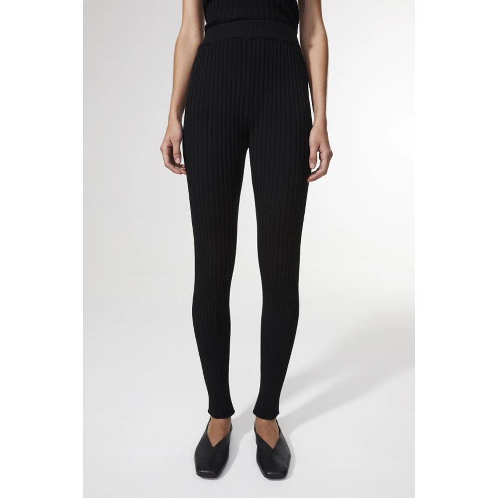 Rodebjer Ribgebreide Broek Black Dames