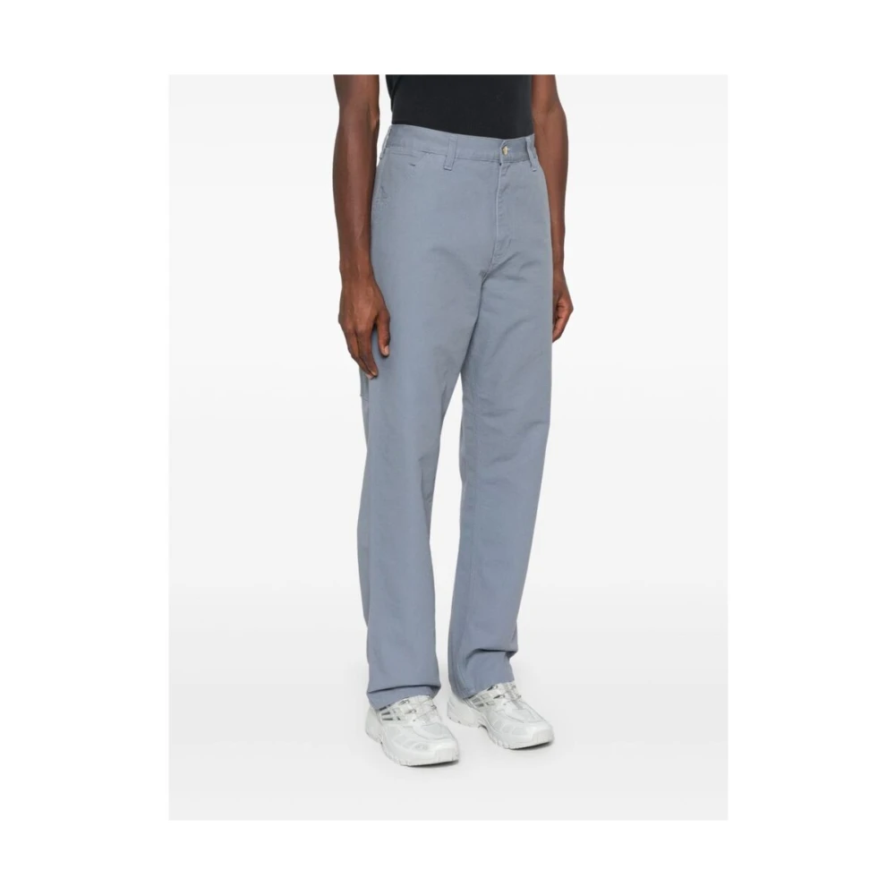 Carhartt WIP Grijze Katoenen Canvas Straight Leg Broek Gray Heren