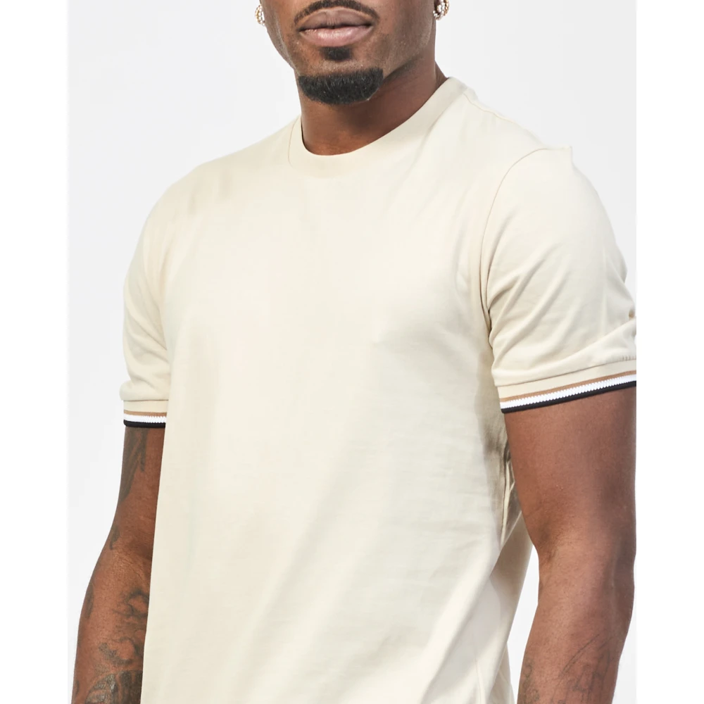 Hugo Boss Gestreept T-shirt Thompson Regular Fit Beige Heren