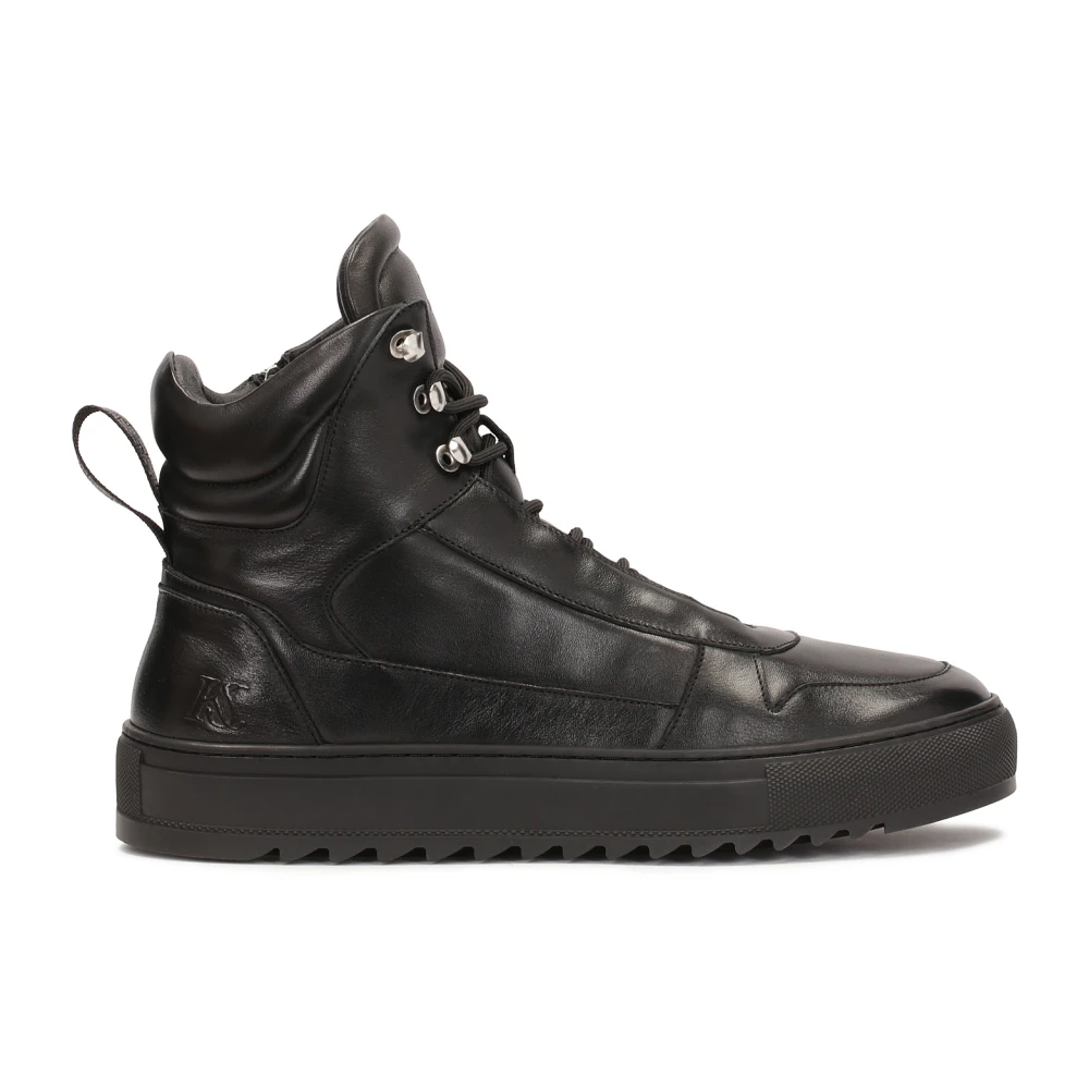 Kazar Studio Zwarte sneakers met hoge schacht en verborgen veters Heren Schoenen