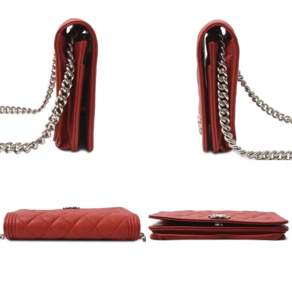 Chanel Vintage Pre-owned Leather wallets Red Dames