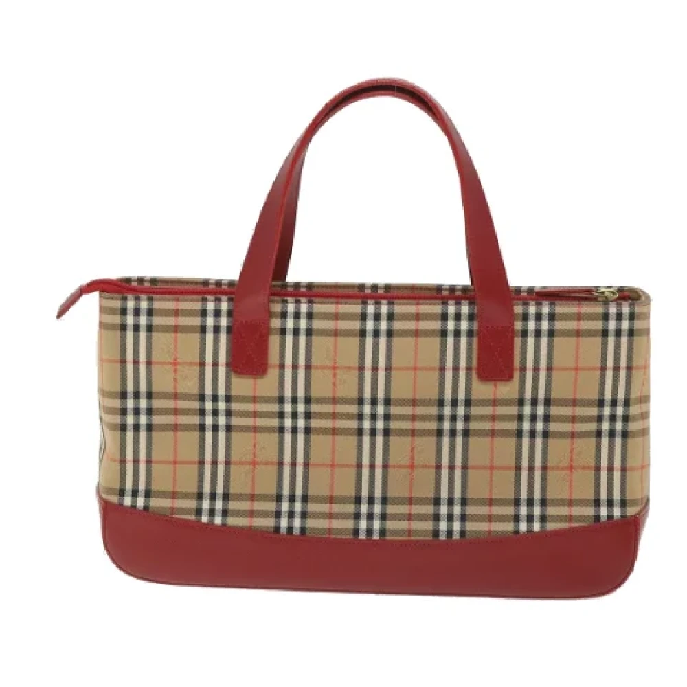 Burberry Vintage Pre-owned Canvas handbags Beige Dames