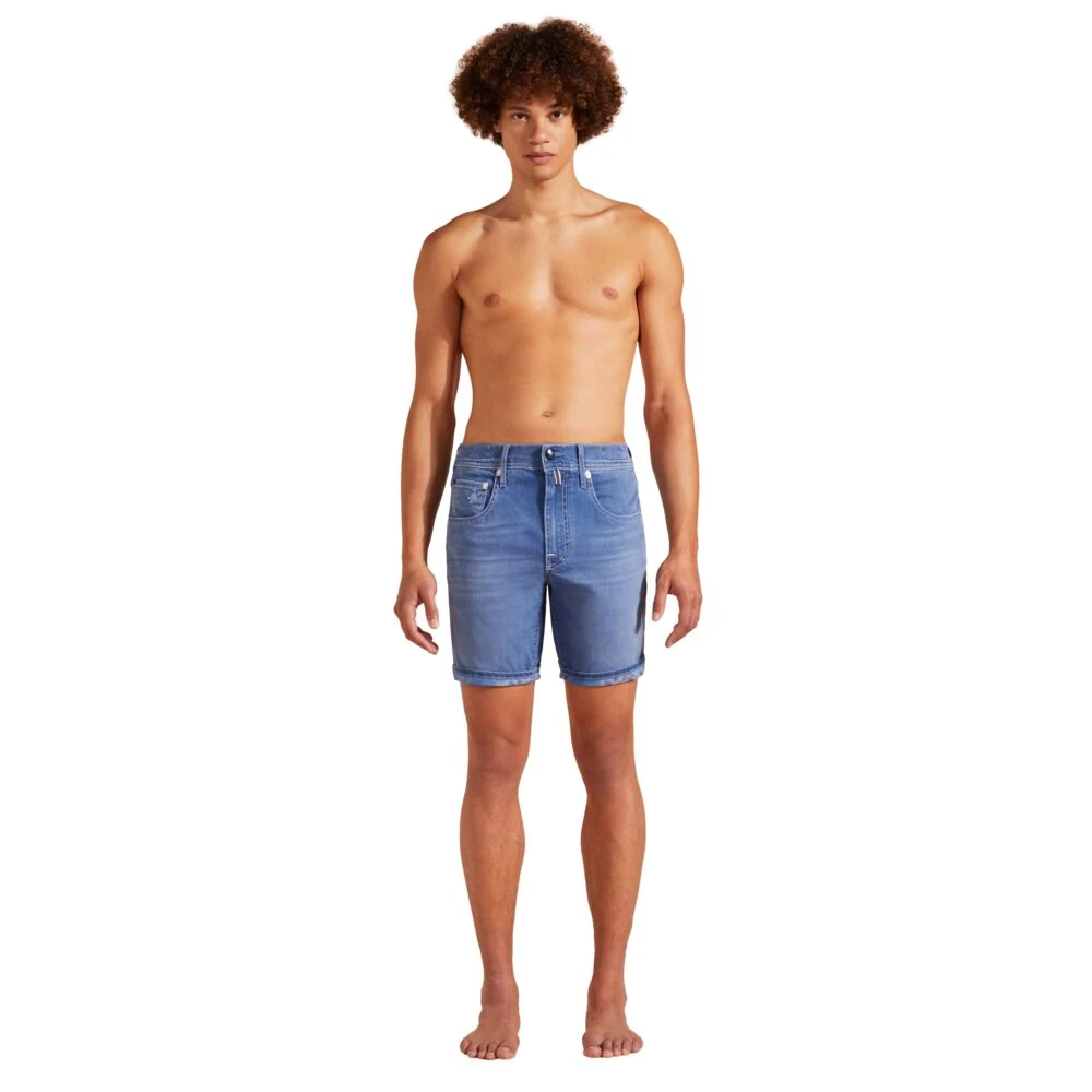 Vilebrequin Tropische Schildpadden Denim Bermuda Shorts Blue Heren