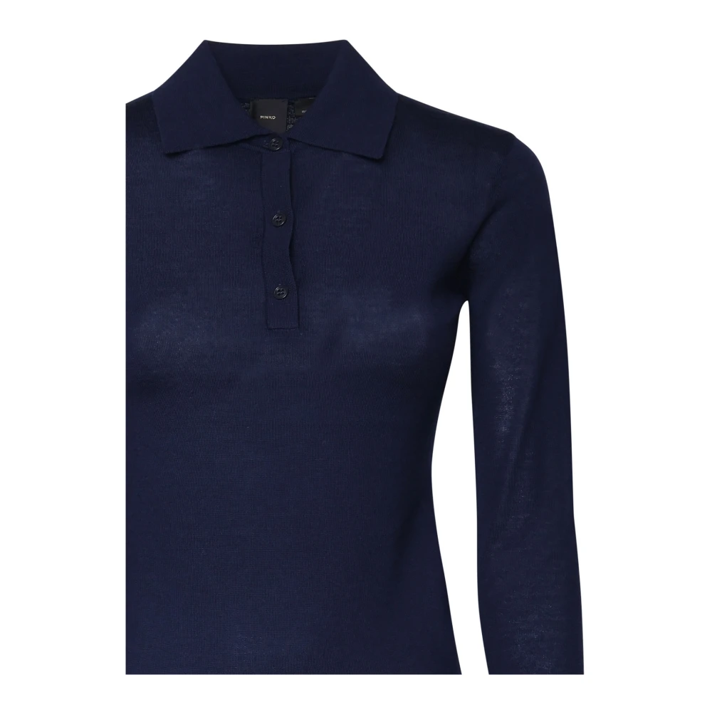 pinko Tricot Sweater Blauw Grijs Lange Mouwen Blue Dames