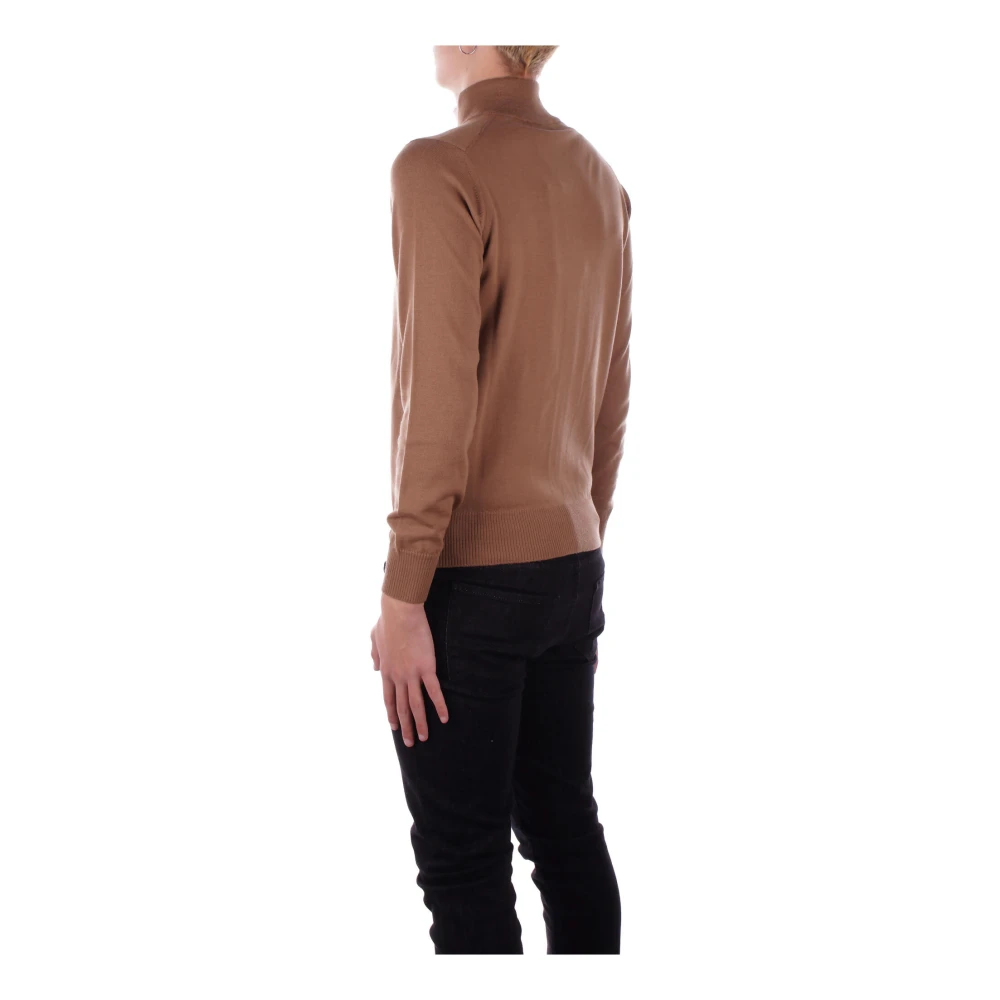 Alpha Studio Witte Sweater met Dubbele Ritszakken Brown Heren