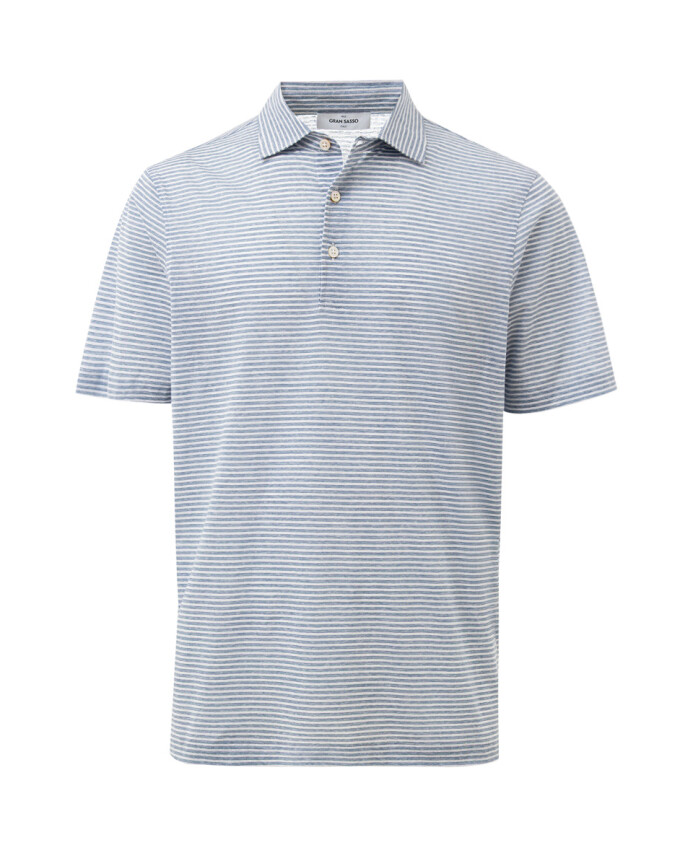 polo-a-rayures-bleu-blanc-en-coton-et-lin
