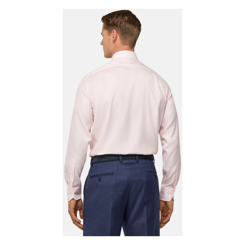Boggi Milano Regular Fit Katoenen Overhemd Pink Heren