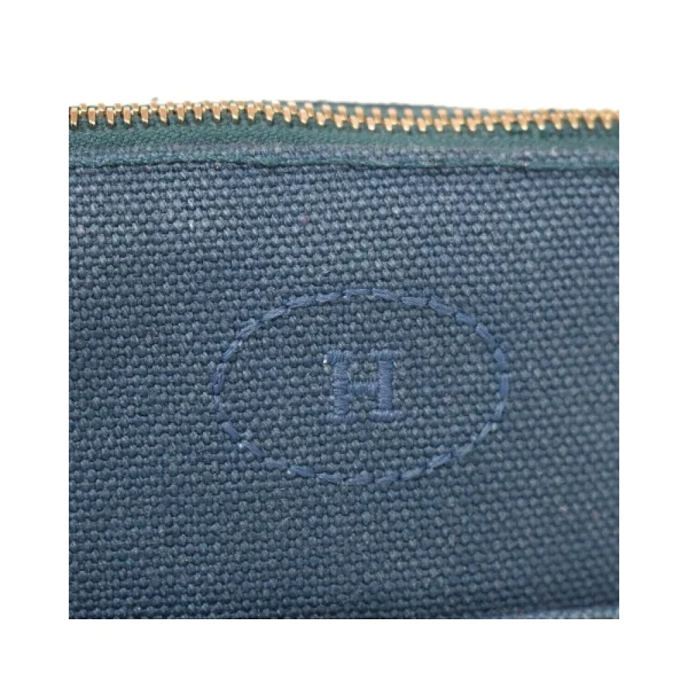 Hermès Vintage Pre-owned Cotton clutches Blue Dames