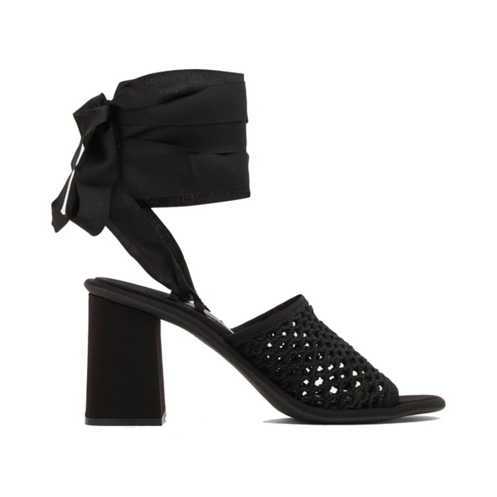 Miu Miu Women's Black Fabric Strap-On Sandals