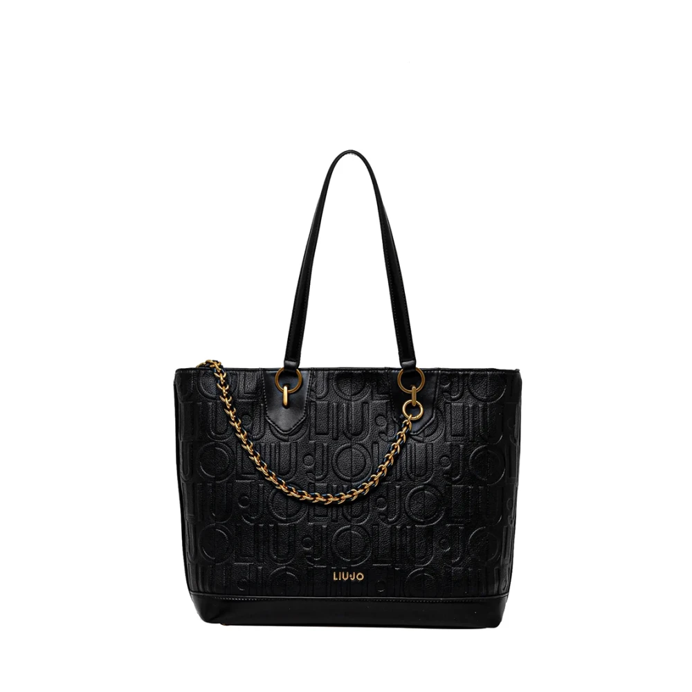 Liu Jo Zwarte schoudertas met gouden details Black Dames