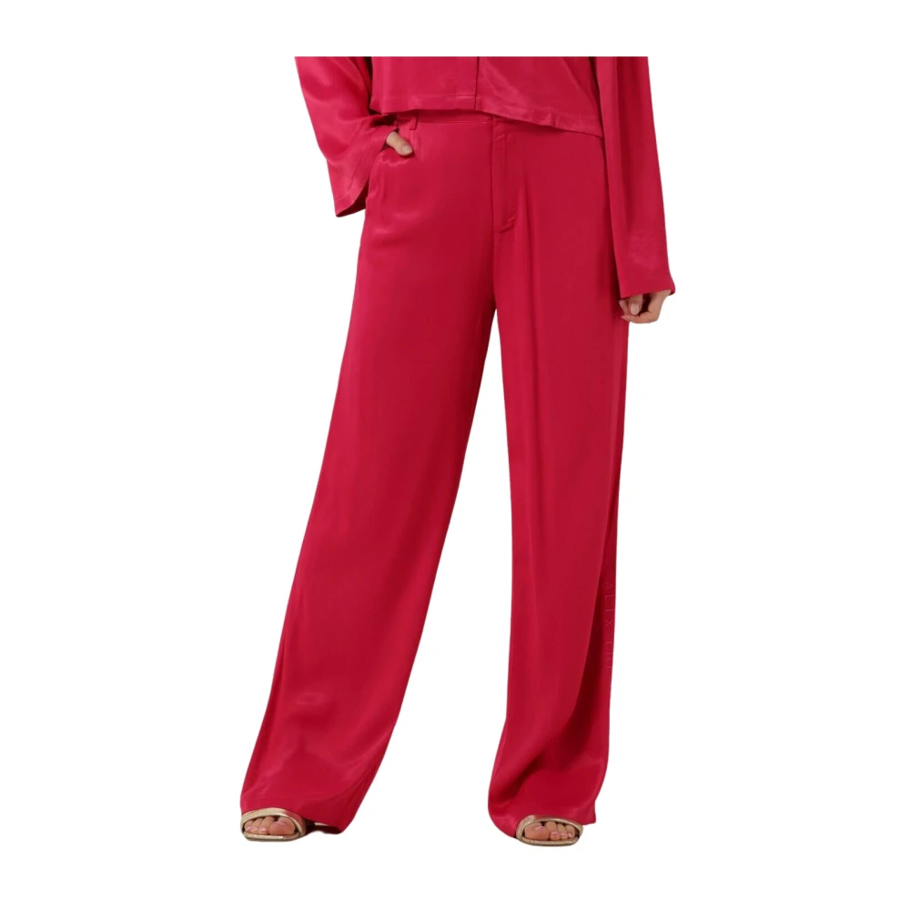 Alix The Label Wijde satijnen broek Pink Dames