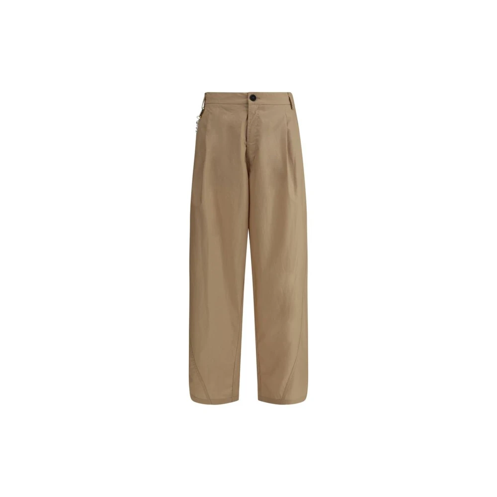 Darkpark Wijde Broek met Parelketting Beige Dames