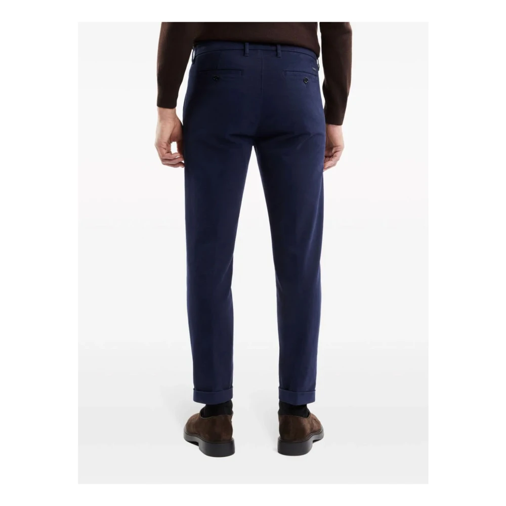Fay Navy Blauwe Katoenen Broek Blue Heren