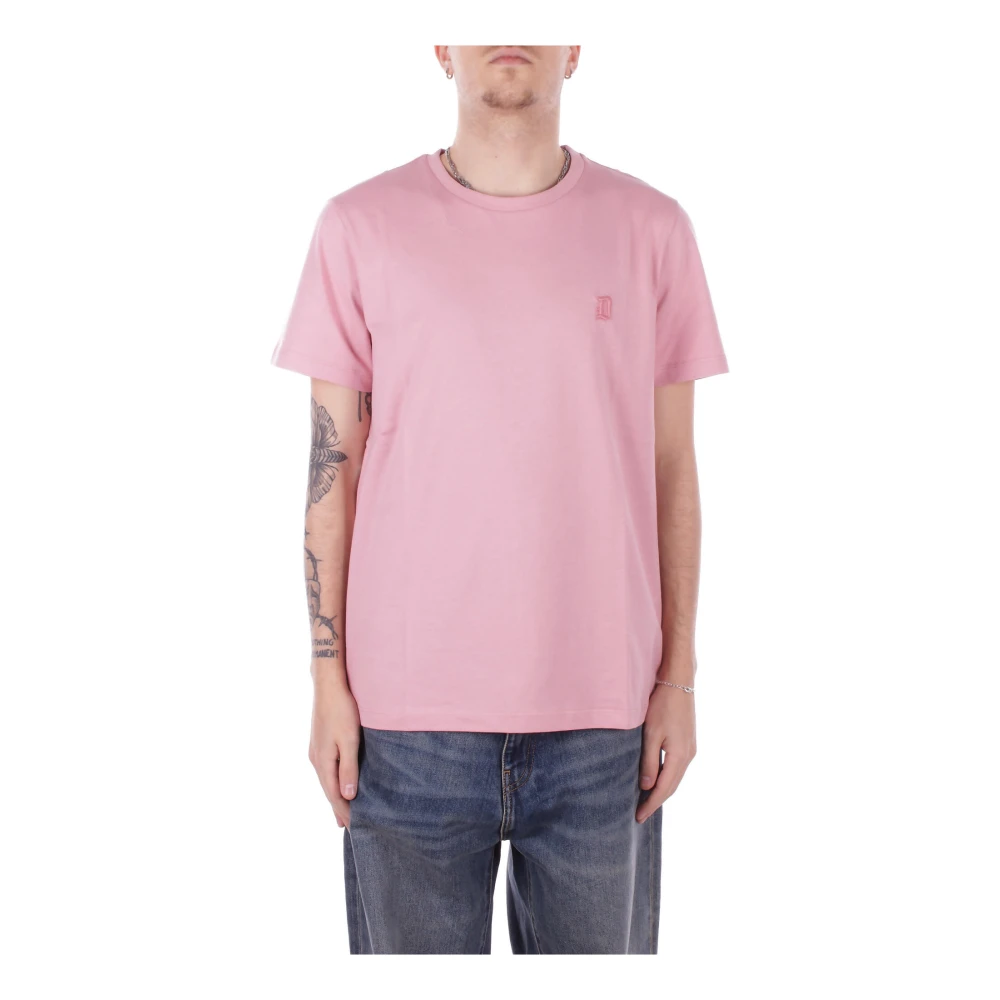 Dondup Roze Logo Front T-shirt Pink Heren