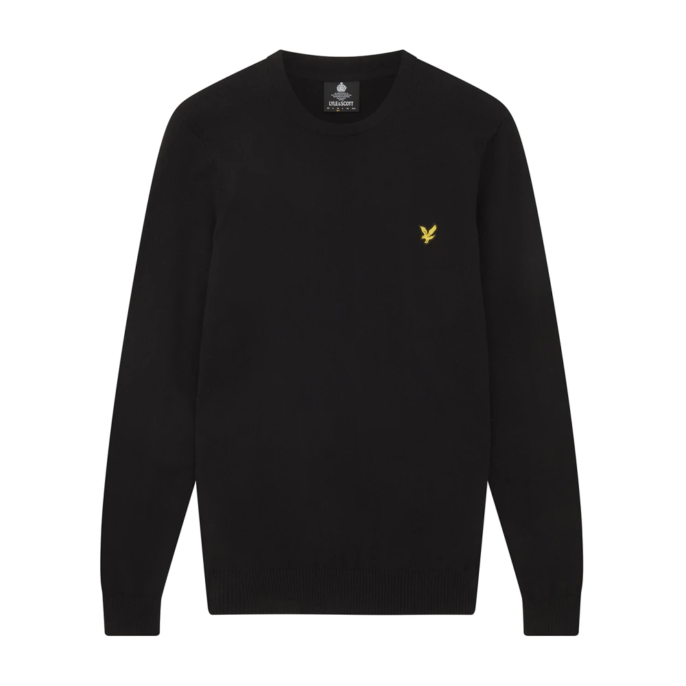 Lyle & Scott Cotton Merino Crew Jumper Black Heren