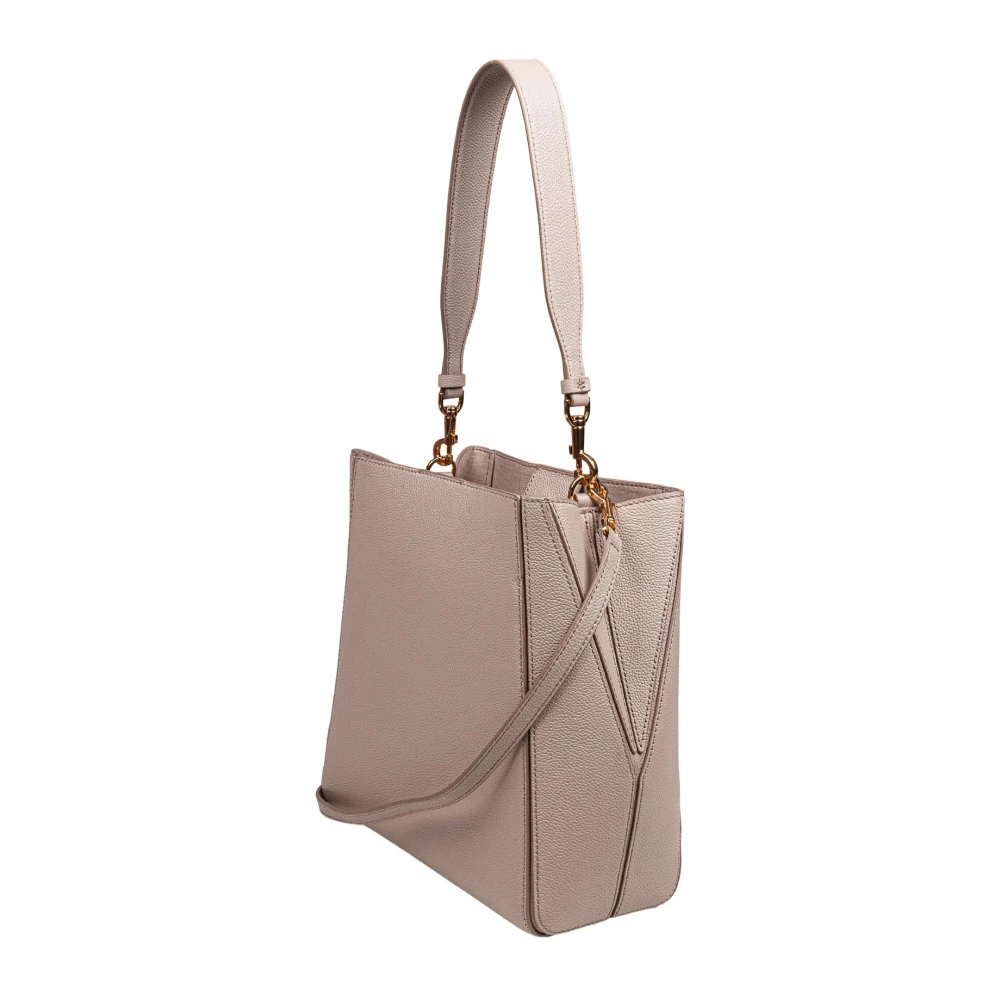TORY BURCH Leren Bucket Bag in Klei Kleur Beige Dames