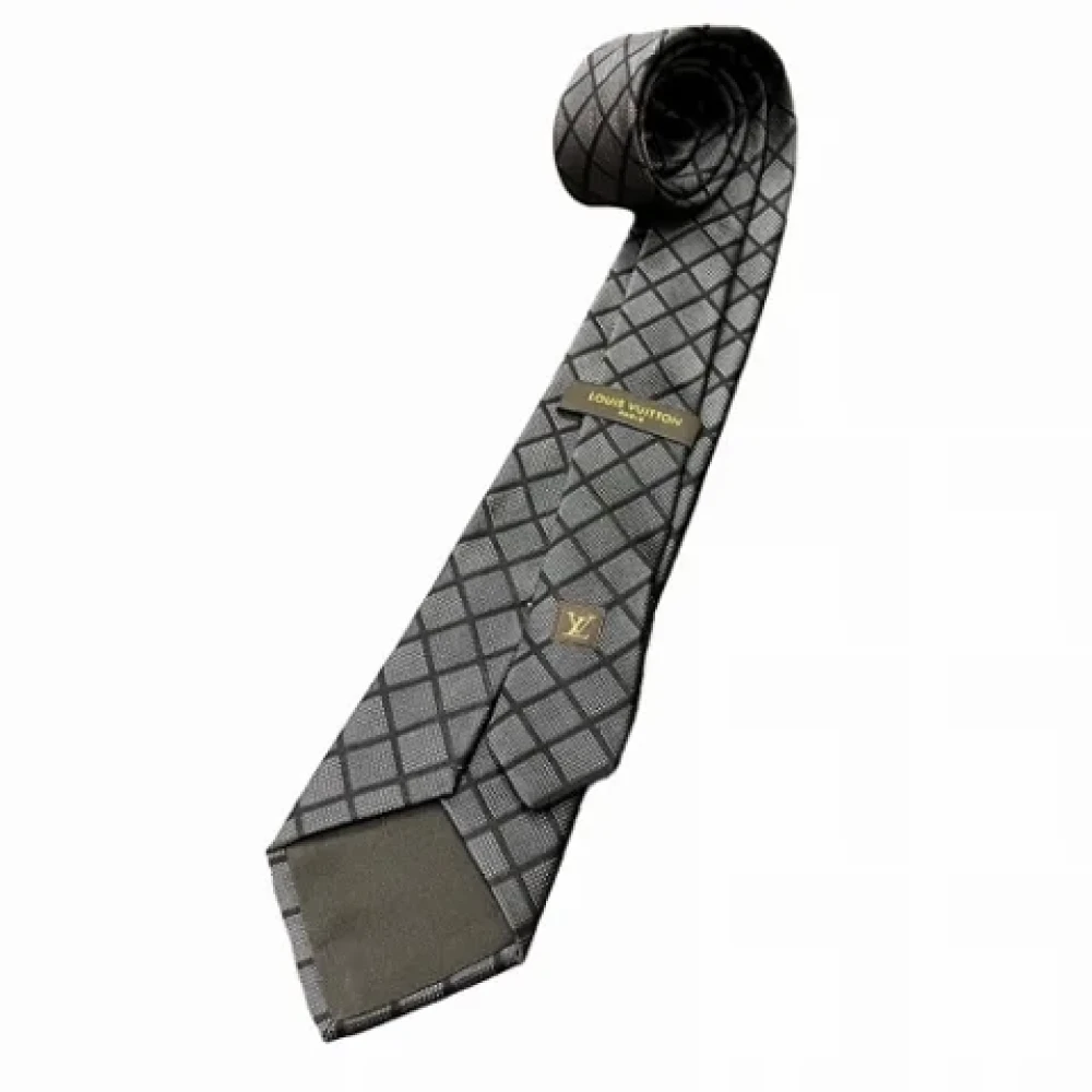 Louis Vuitton Vintage Pre-owned Silk home-office Gray Heren