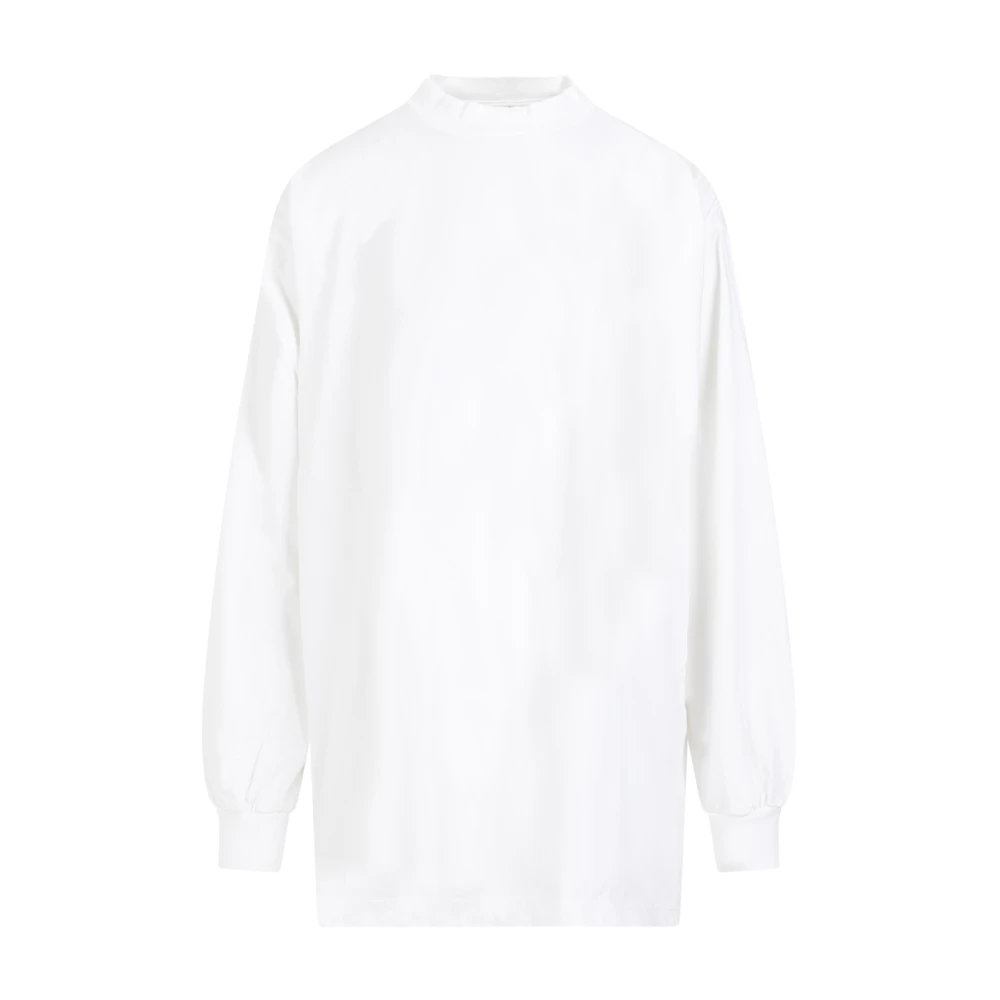 Balenciaga Wit Katoenen T-shirt met Roze Logo White Dames