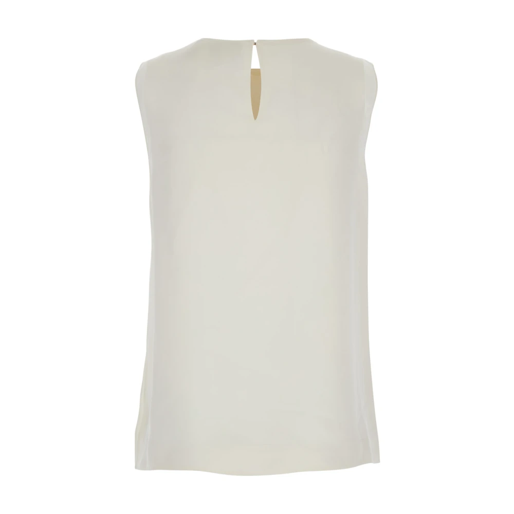 Theory Witte Zijden Ronde Hals Shell Trui White Dames