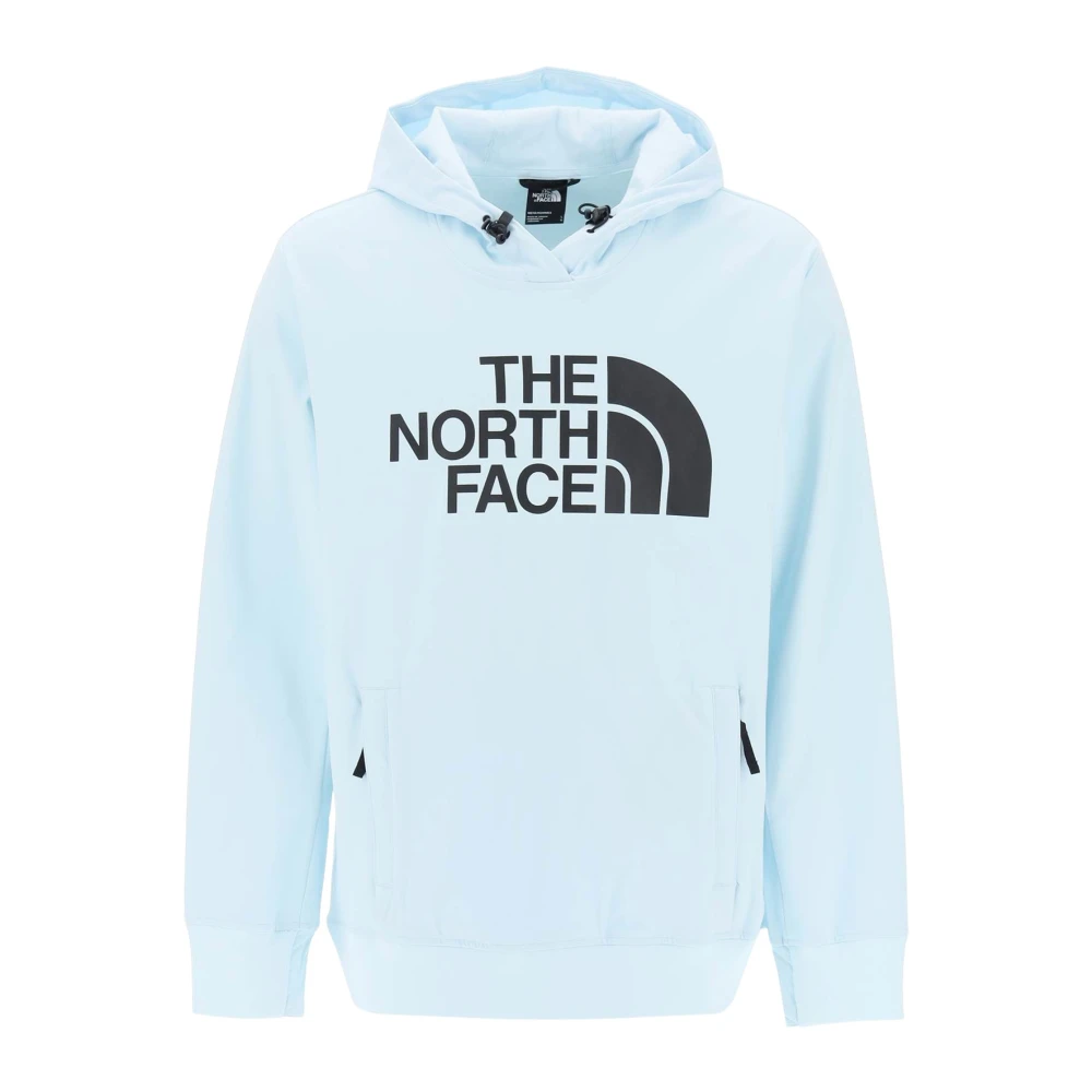 The North Face Logo Print Techno Hoodie Blue Heren
