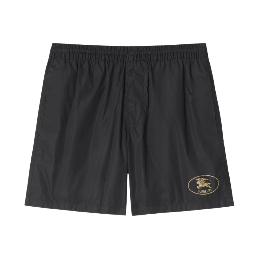 Burberry Men's Black Sea Clothing With Equestrian Knight Design