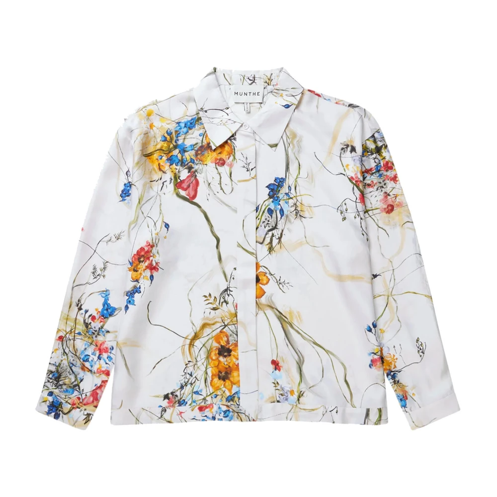 Munthe Elegante Zijden Shirt met Lange Mouwen en Knoopsluiting Multicolor Dames