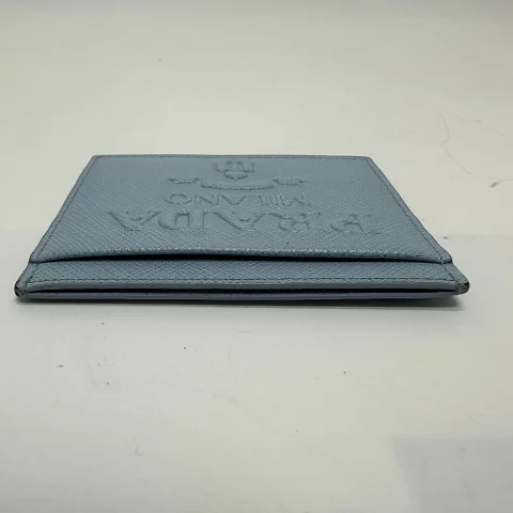 Prada Vintage Pre-owned Leather wallets Blue Dames