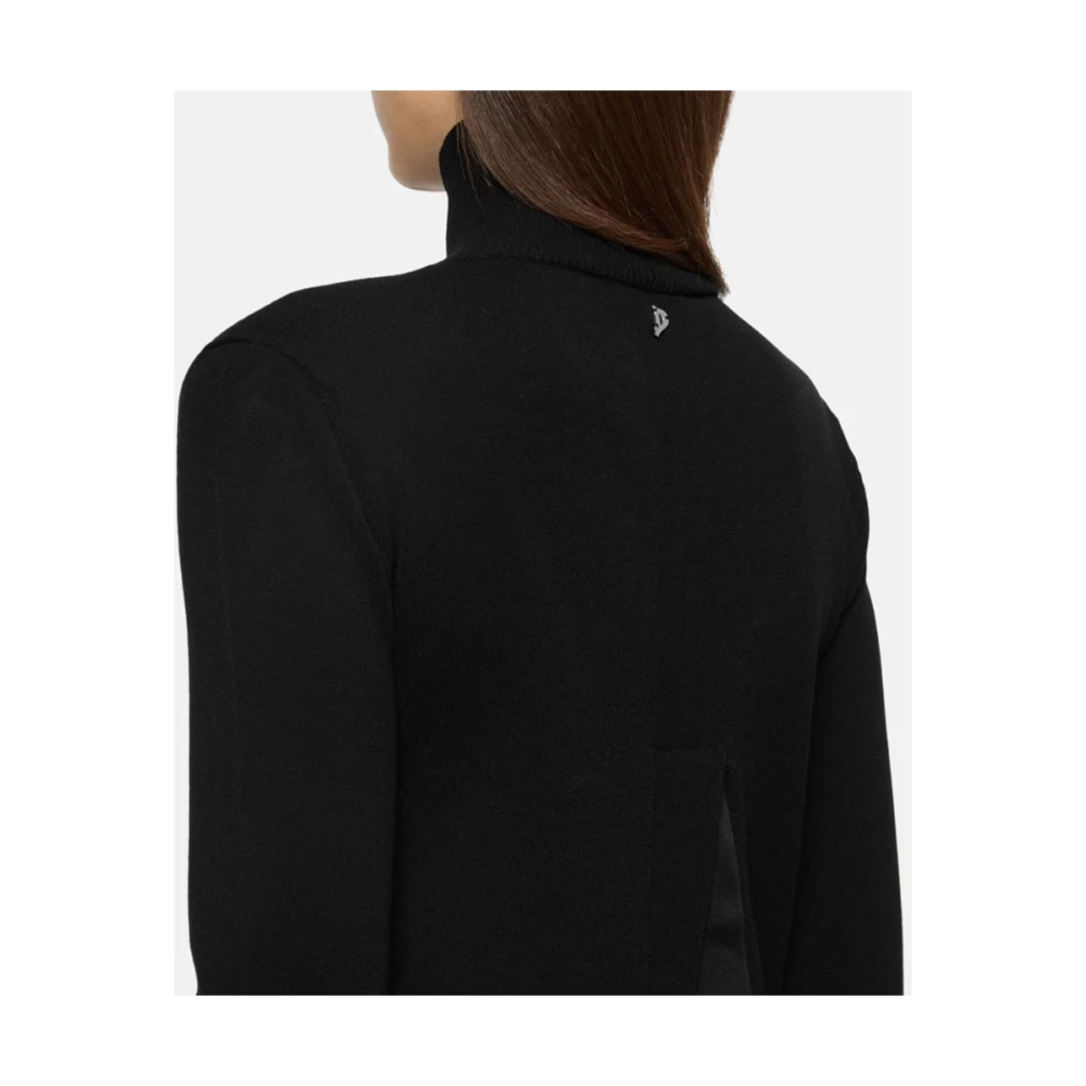 Dondup Rollekraag Zwart Lange Mouwen Open Rug Black Dames