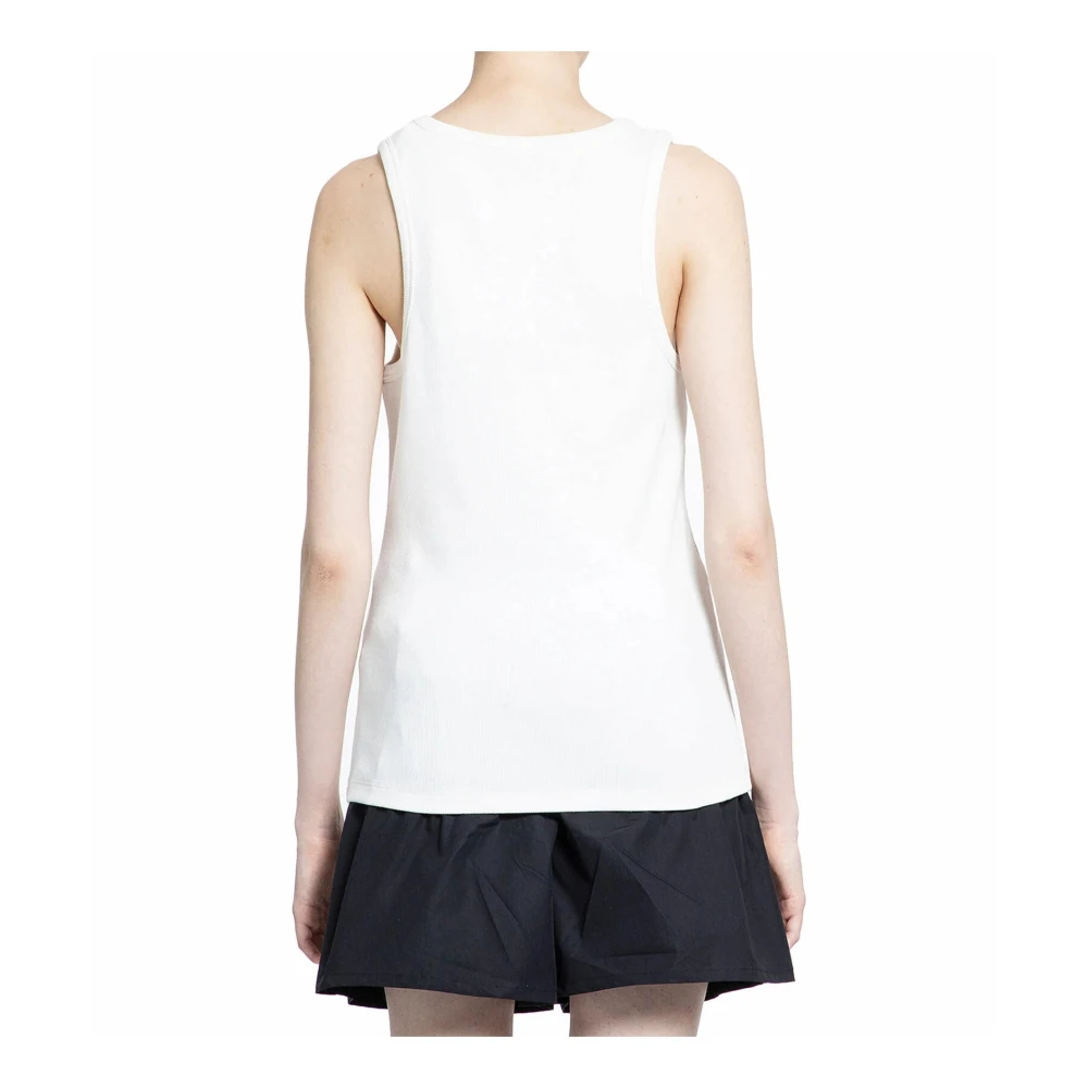 Moncler Witte Tanktop Mouwloos Ronde Hals White Dames