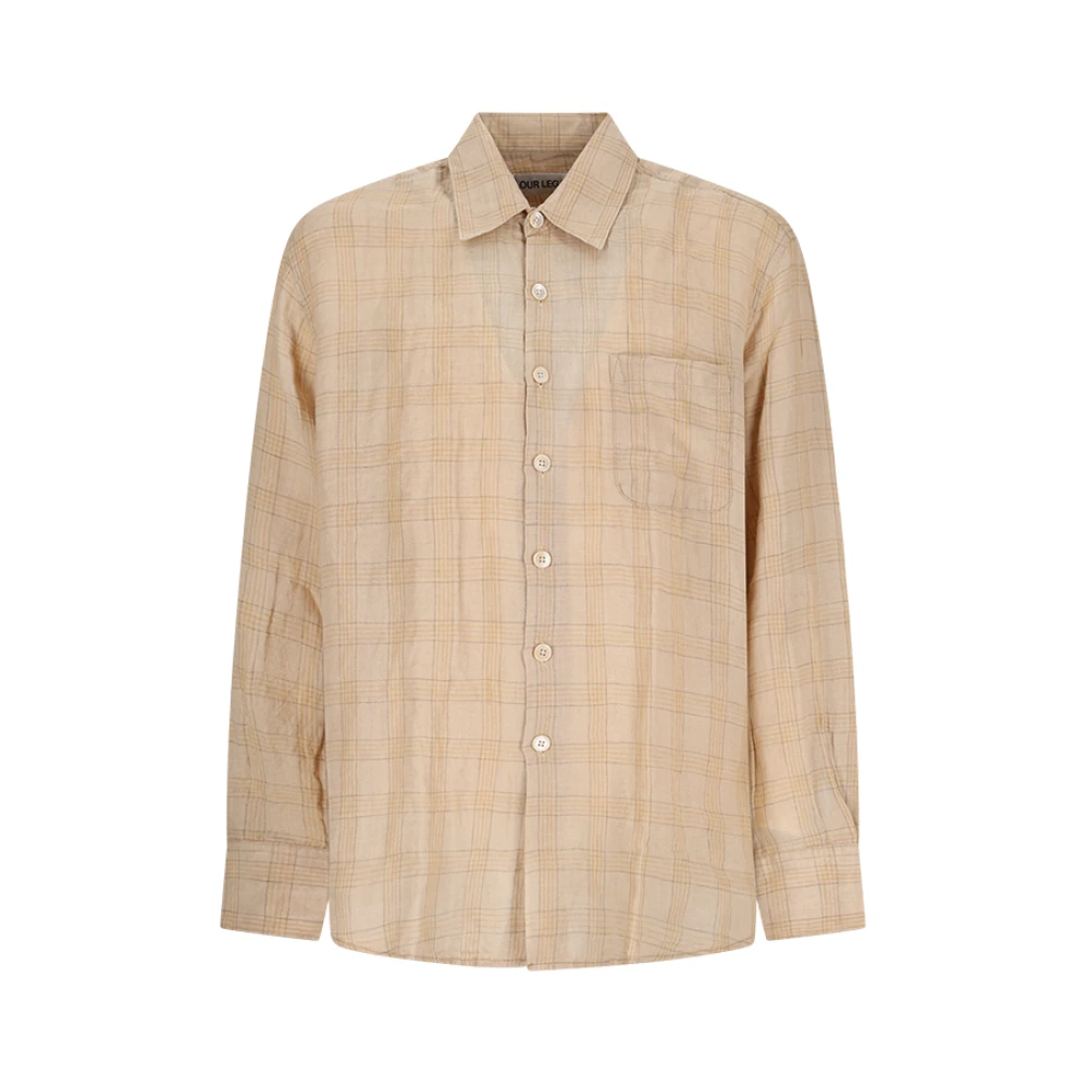 Our Legacy Men's Brown Above Shirt Gauze Linen - Casual Shirts - L - Shirts