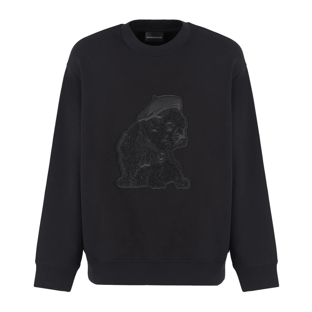Emporio Armani Zwarte Sweater Collectie Lange Mouw Black Heren