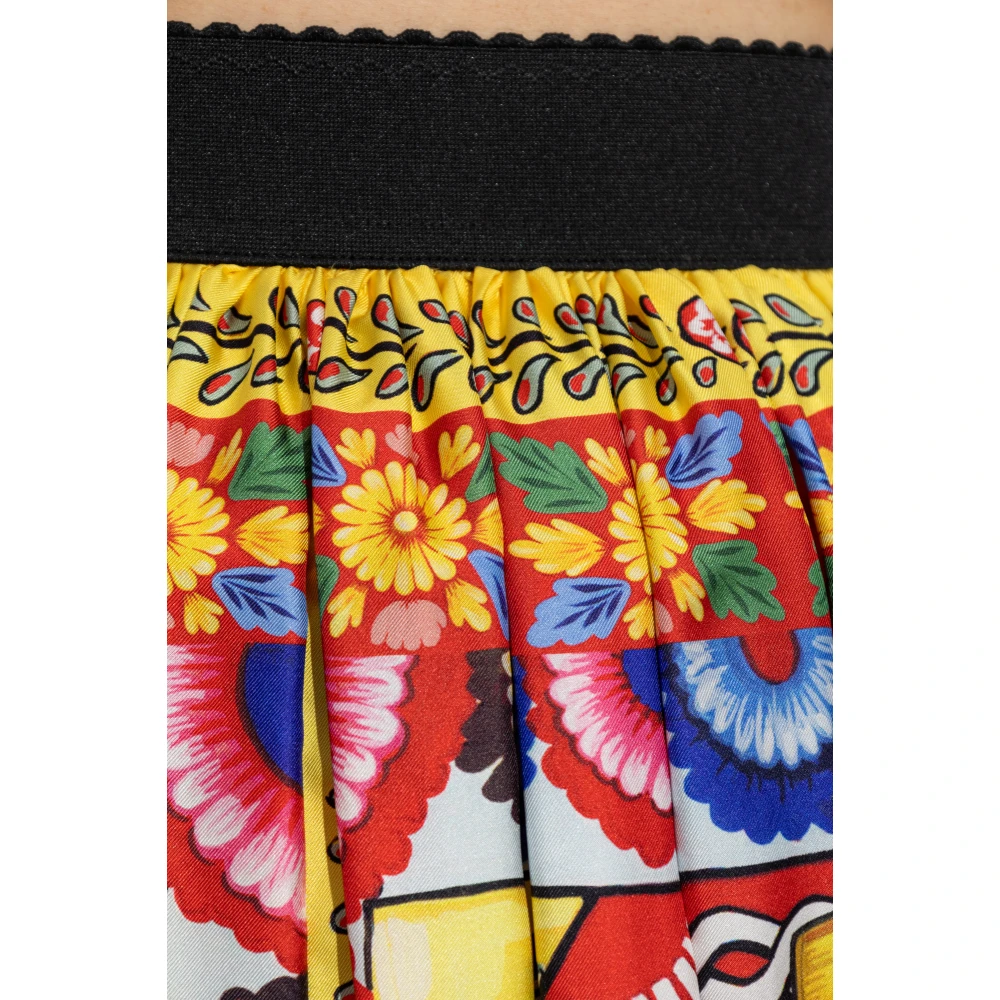Dolce & Gabbana Zijden rok met Carretto-patroon Multicolor Dames