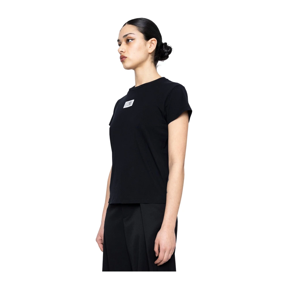 MM6 Maison Margiela Zwart Tag T-Shirt Black Dames