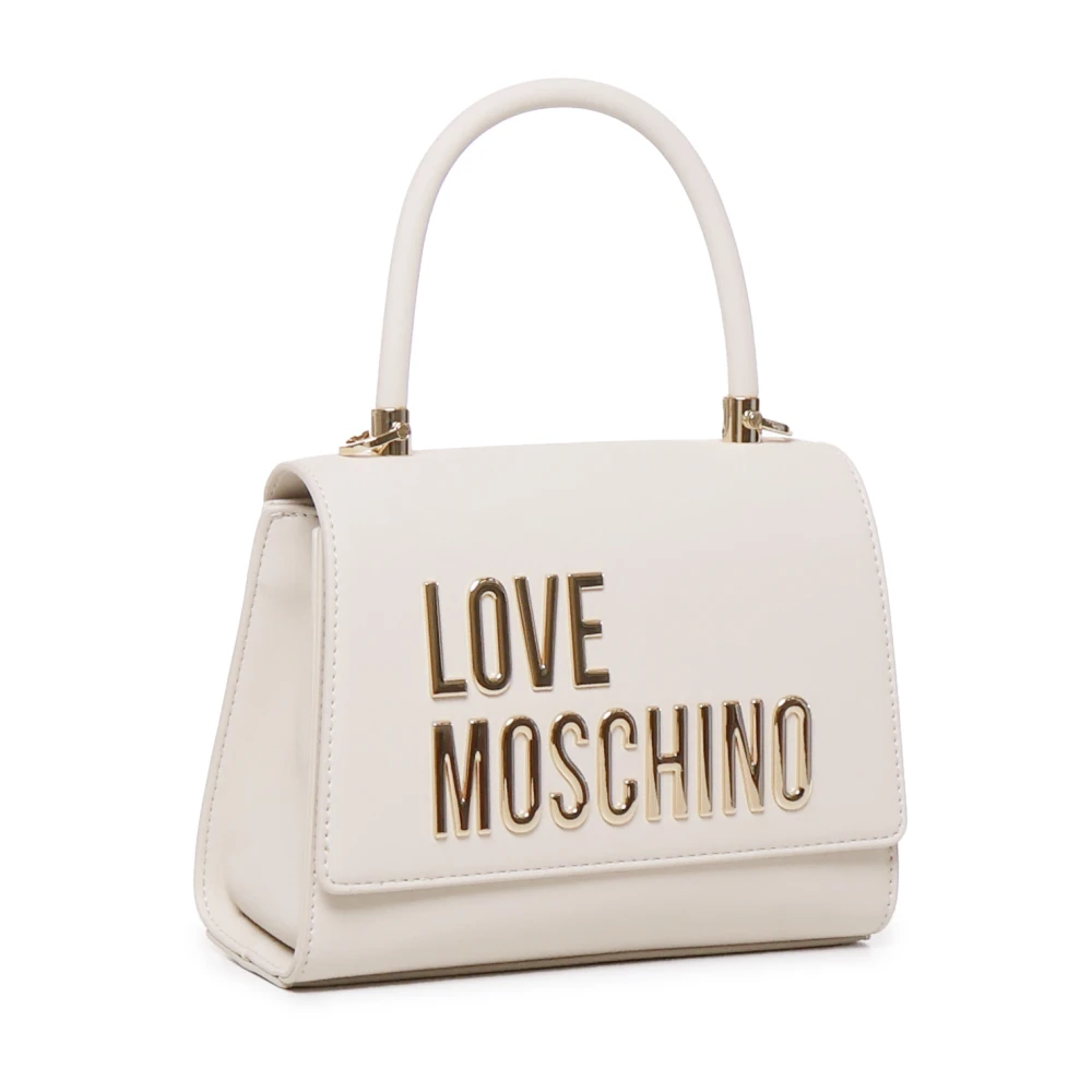 Love Moschino Ivoor Ecoleer Handtas met Schouderband White Dames