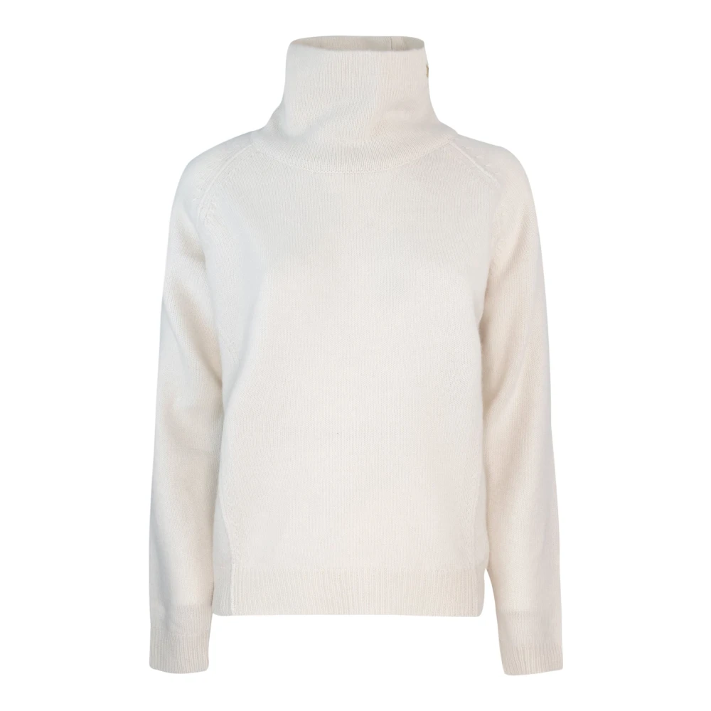 Liu Jo Witte Wollen Trui Hoge Hals Lange Mouw White Dames