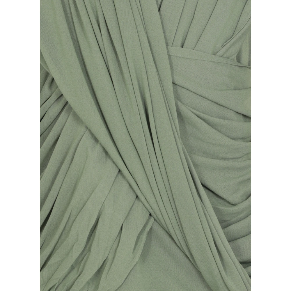 Lanvin Groene Zijden Viscose Top met Drape Green Dames