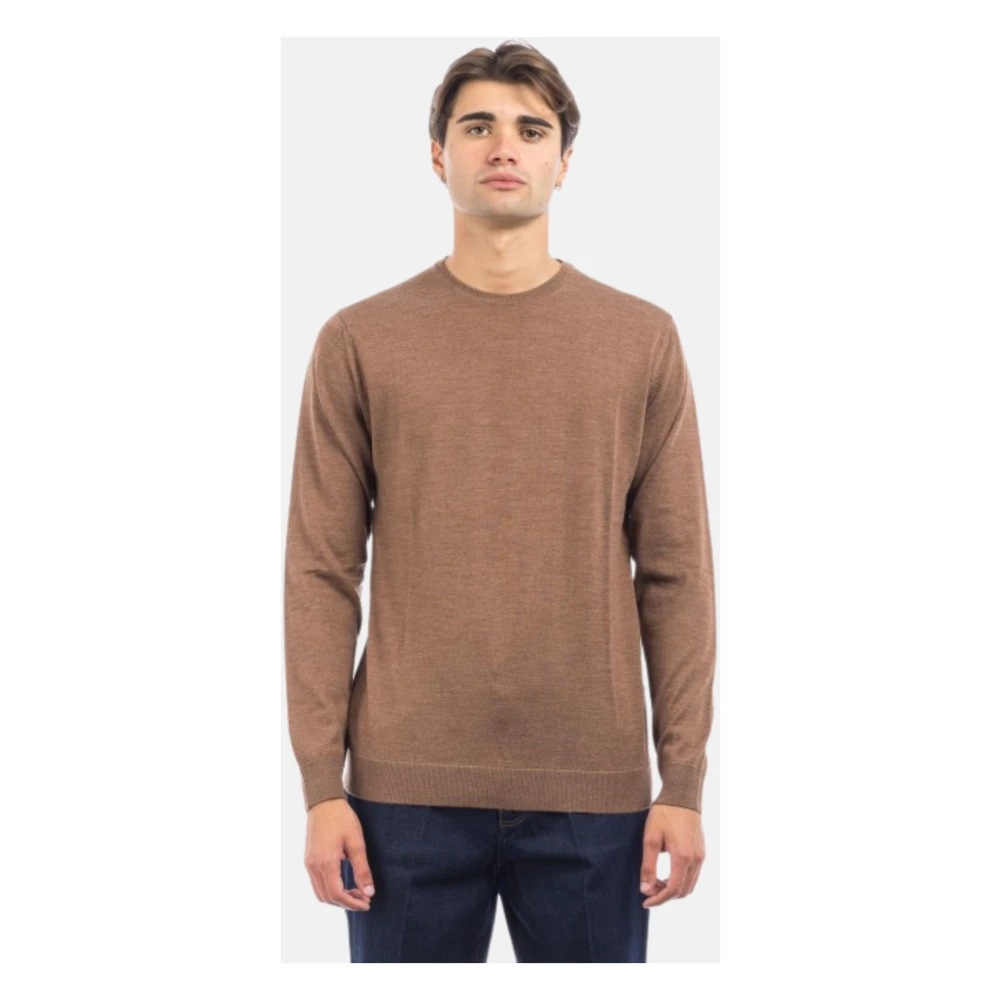 Daniele Fiesoli Merinowol Bruine Trui Regular Fit Brown Heren