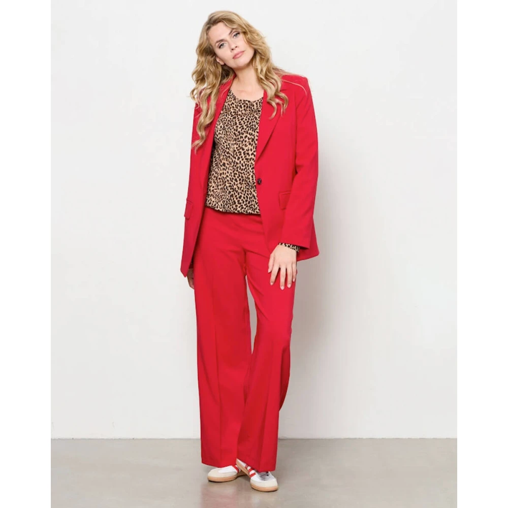 &Co Woman Elegante Blazer met Cristal Detail Red Dames