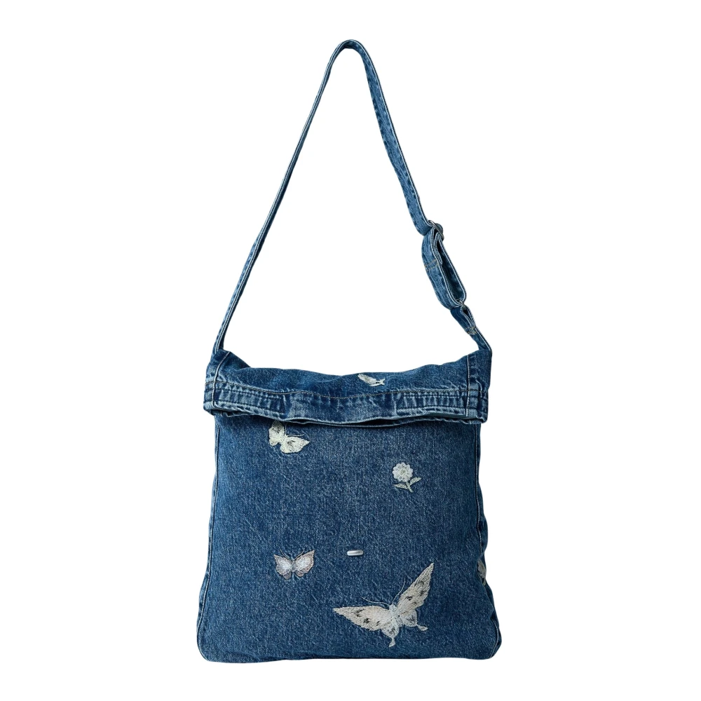 Our Legacy Indigo Butterfly Crossbody Sling Tas Blue Dames